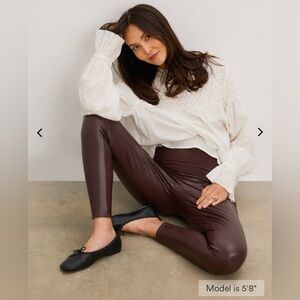 Hatch faux leather Brown Leggings